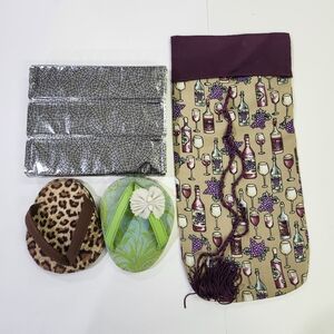 Wine Gifts, 2 Drinkware Flip-flops, 1 Wrap Art Bottle Bag, 1 Bottle Freezer Wrap
